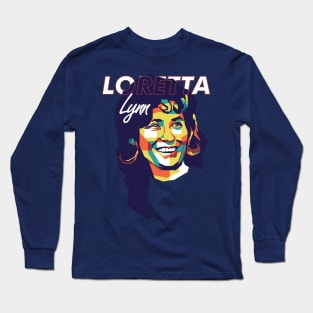 Tribute Loretta Lynn on WPAP Style Long Sleeve T-Shirt